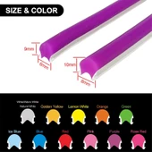 Mor 6mm İkinci Nesil Silikon Neon LED Şerit Kılıfı – 5 Metre Difüzör Tüp (LED Hariç) - 5