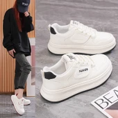 Kadın Deri Günlük Spor Ayakkabı (Bej Siyah-1) thumbnail 1