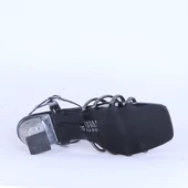 Moda Ayakkabı 530 Siyah Parlak Taşlı Şefaf 7Cm Topuklu Ayakkabı - 7