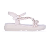 Moda Ayakkabı 852 Syh-Krem Yazlık Düz Sandalet Ayakkabı - 7