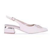 Moda Ayakkabı 856 Syh-Krem Kadın Topuklu Ayakkabı - 2