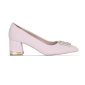 Moda Ayakkabı 858 Siyah-Krem 5Cm Kadın Topuklu Ayakkabı - 2