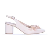 Moda Ayakkabı 861 Bej 5Cm Kadın Topuklu Ayakkabı - 1