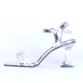 Moda Ayakkabı 532 Parlak Taşlı 7Cm Şefaf Topuklu Ayakkabı - 9