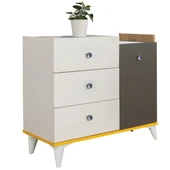 Giallo Genç Odası - 3 Kapılı Dolap, Karyola, Komodin, Şifonyer - 6