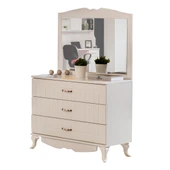 Su Beyaz Genç Odası - 3 Kapaklı Dolap, Karyola, Masa , Şifonyer - 6