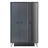 Gardırop, Black New 3 Kapılı Dolap - 2