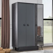 Gardırop, Black New 3 Kapılı Dolap - 1