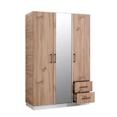 Genç Odası Efes 3 Kapaklı Dolap,Karyola,Çalışma Masası,Şifonyer,Komodin Ceviz Krem - 6