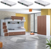 Ranza, Loof Yavrulu Ranza + 3 Kapaklı Dolap + 3 Adet Comfort Yatak, Kahve - 1