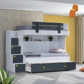 Ranza, Metris Yavrulu Ranza 3 Kapaklı Dolap 2 Adet Comfort Yatak - 3