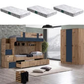 Ranza, Riva Yavrulu Ranza + 3 Kapılı Dolap + 3 Adet Comfort Yatak - 1