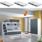 Ranza, Metris Yavrulu Ranza 3 Kapaklı Dolap 3 Adet Comfort Yatak - 1