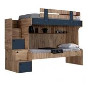 Ranza, Riva Merdivenli 2'li Ranza + 3 Kapılı Dolap + 2 Adet Comfort Yatak - 3