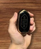Togg T10x Uyumlu Anahtar Koruma kılıfı Siyah / Altın Detaylı Lütfen Anahtar Teyiti Yapınız - 1
