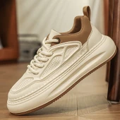 Erkek Günlük Kalın Taban Ayakkabı (Bej - Kahve) thumbnail 5