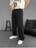 İki İplik Kumaş Baggy Alt Esofman - Siyah - 4
