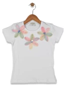 Kız Çocuk 3 Çiçek Li Tişört BGL-ST04448 - 1