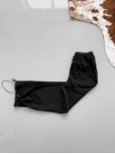 İki İplik Kumaş Baggy Alt Esofman - Siyah - 1