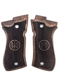 Beretta F81 Uyumlu Muadil Ahşap Kabze Takımı Piramit Logo Desenli Model 006 - 1