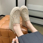 Kadın Yazlık Fileli Loafer Ayakkabı (Siyah) - 2