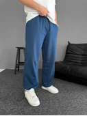 İki İplik Kumaş Baggy Alt Esofman - Turkuaz - 4