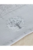 Orva Nakışlı %100 Pamuk 2'li El Havlusu - Gri - 30x45 cm thumbnail 6