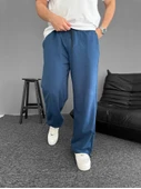 İki İplik Kumaş Baggy Alt Esofman - Turkuaz - 1