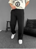 İki İplik Kumaş Baggy Alt Esofman - Siyah - 2