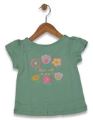 Kız Çocuk Çiçek Baskılı Tişört BGL-ST04452 thumbnail 5