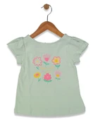 Kız Çocuk Çiçek Baskılı Tişört BGL-ST04452 thumbnail 6