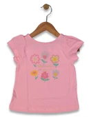 Kız Çocuk Çiçek Baskılı Tişört BGL-ST04452 thumbnail 4