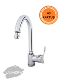 Wuvera Galaxy Serisi TSE Belgeli Mutfak Evye Bataryası – 40 mm Kartuş, Tezgah Üstü Montaj & Oynar Perlâtör - 4
