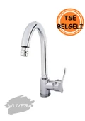 Wuvera Galaxy Serisi TSE Belgeli Mutfak Evye Bataryası – 40 mm Kartuş, Tezgah Üstü Montaj & Oynar Perlâtör - 2