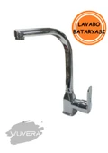 Wuvera Pramit Serisi TSE Belgeli Lavabo Bataryası – 40 mm Kartuş, Tezgah Üstü Montaj & Kuğu Boru Tasarım - 1