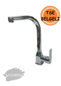 Wuvera Pramit Serisi TSE Belgeli Lavabo Bataryası – 40 mm Kartuş, Tezgah Üstü Montaj & Kuğu Boru Tasarım - 3