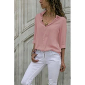 Lucky Life Kadın Dokuma Viskon Kumaş Efsane Gömlek - 1