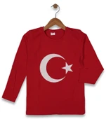 Çocuk Bayrak Baskılı Uzun Kol Tişört BGL-ST04462 - 1
