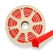 Kırmızı 6mm Ikinci Nesil Silikon Neon Led Şerit Kılıfı 5 Metre Difüzör Tüp (LED HARİÇ) - 1