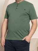 Erkek Geniş Kalıp %100 Pamuk Kısa Kol Cepli Büyük Beden Pijama Takımı - 7
