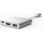 TYPE-C HDMI 3 İN 1 ADAPTER Hdmı Usb 3.0 Çevirici Dönüştürücü Adaptör - 1