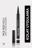 FLORMAR Yarı Mat Bitişli Eyeliner (SİYAH) - Eyeliner Pen - 001 Black - 8690604109609 - 1