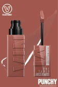 MAYBELLİNE NEW YORK Super Stay Vinyl Ink Uzun Süre Kalıcı Nude Tonlu Likit Parlak Ruj 120 Punchy - 2