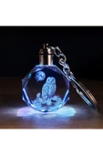 Baykuş Tasarımlı Işıklı Renk Değiştiren Kristal Anahtarlık - 1