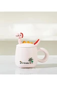 Dinozor Figürlü Seramik Kupa (PEMBE) - 1