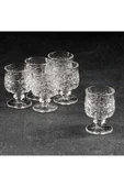 Balık Sırtı Desenli Kahve Yanı Su Bardağı 6'lı Set (5x7 cm) - 3