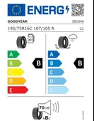 Goodyear 195/75 R16C 107/105R Efficientgrip Cargo MOV Oto Yaz Lastiği ( Üretim : 2024 ) - 2