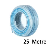 25 Metre Örgülü Şeffaf Bahçe Hortumu Dayanıklı 3 Katlı Sağlam Çeşme Su Sulama Yıkama Hortum 12.5 mm 1/2" - 3