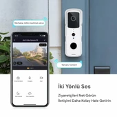 YECO BD-10 Akıllı Görüntülü Kapı Zili – PIR Sensör, IP66, WiFi, Çift Yönlü Ses - 5