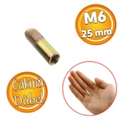 Çakma Çelik Dübel İç Dişli M6x25 mm Çanak Anten Raf Montaj Bağlantı Monte Asma Aparat 8 Adet - 7